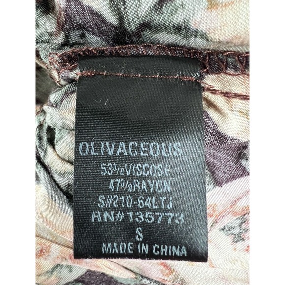 NEW Olivaceous Peplum Shirt Women's S Small Purple Floral Long Sleeve - Picture 7 of 10